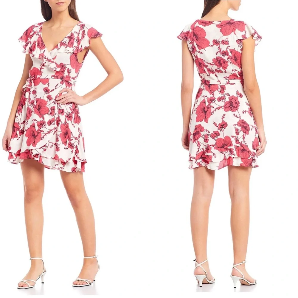 Free People French Quarter Floral Mini Wrap Dress NWOT